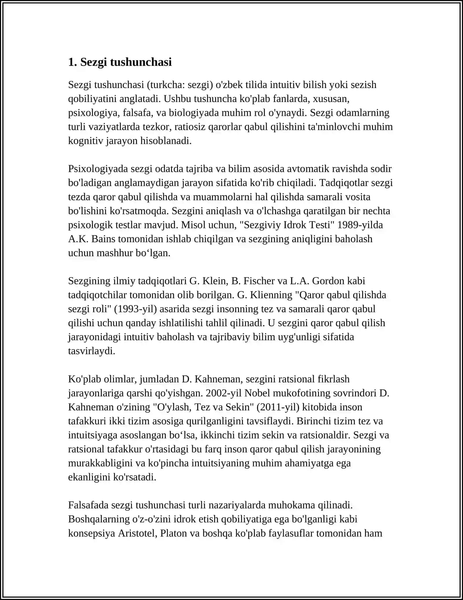 SEZGI VA UNING TURLARI 3