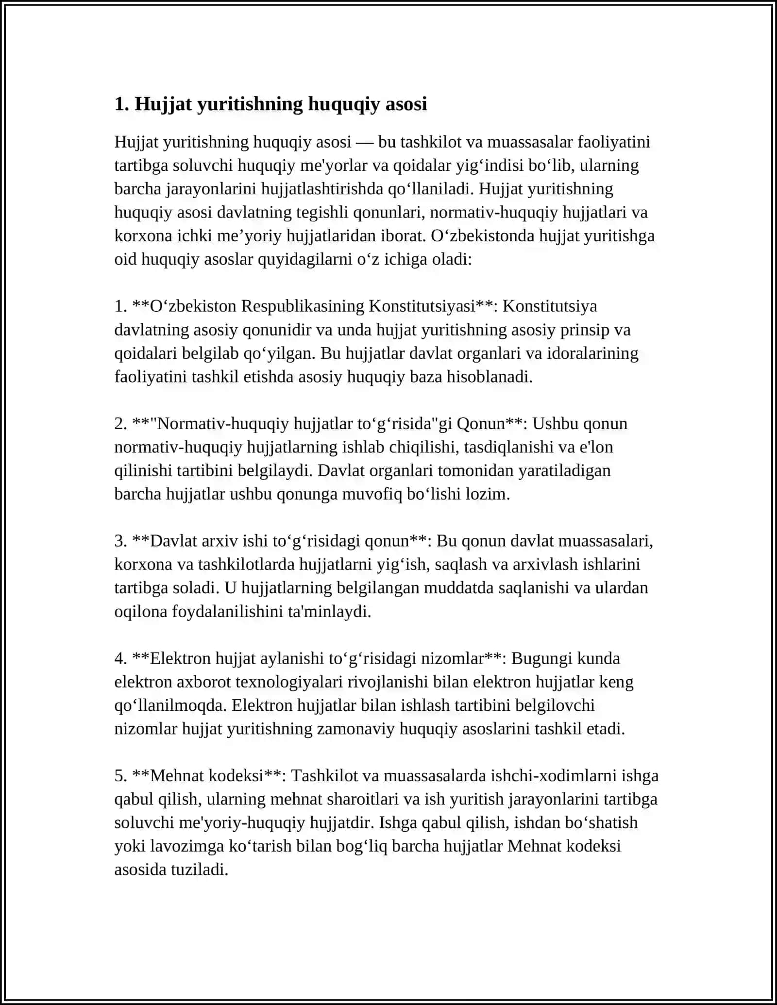 Hujjat yuritishning huquqiy asosi 3