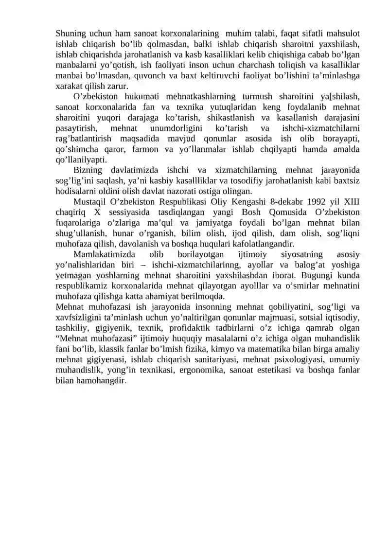 "Hayot faoliyati xavfsizligi" fanidan laboratoriya mashg’ulotlarini bajarishga doir uslubiy ko’rsatma 3