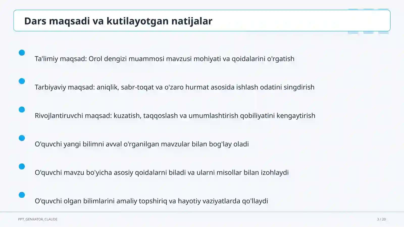 Orol dengizi muammosi (8-sinf) 3