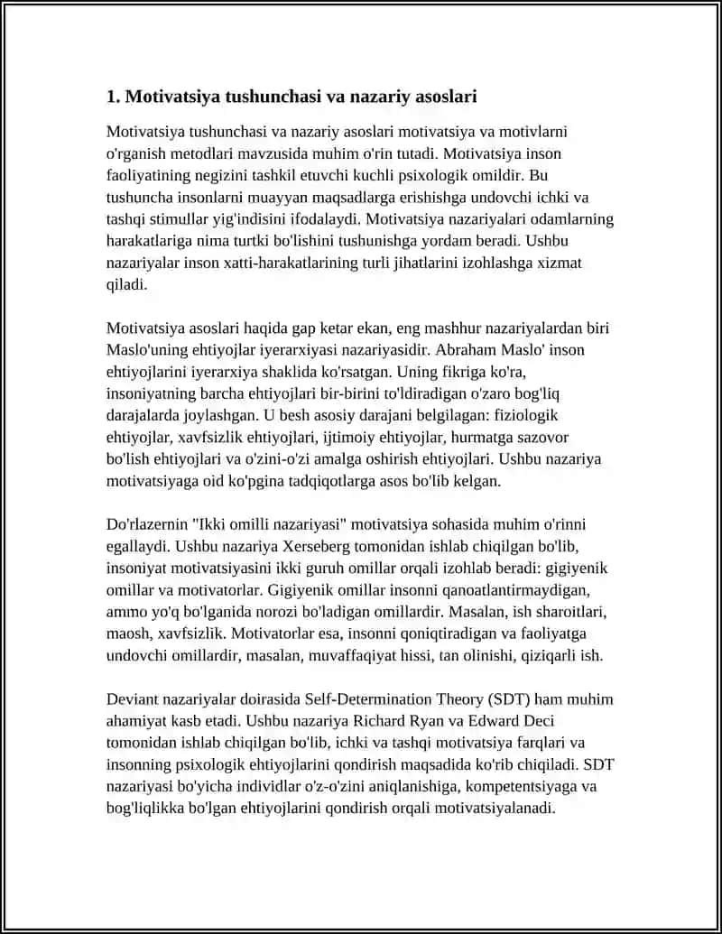 MOTIVATSIYA VA MOTIVLARNI O'RGANISH METODLARI 3