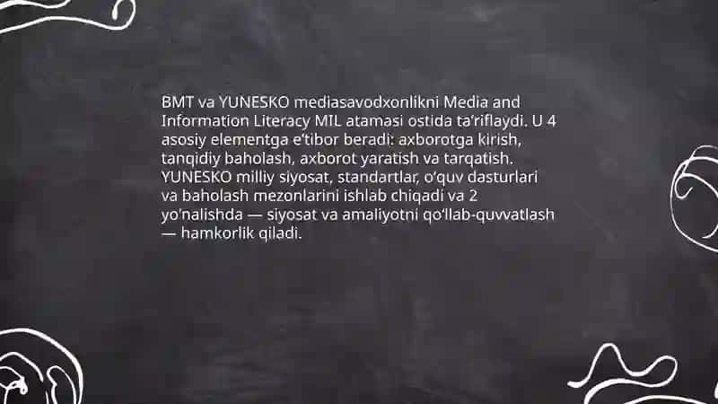 BMT va YUNESKOning mediasavodxonlik va axborot madaniyatiga munosabati 3