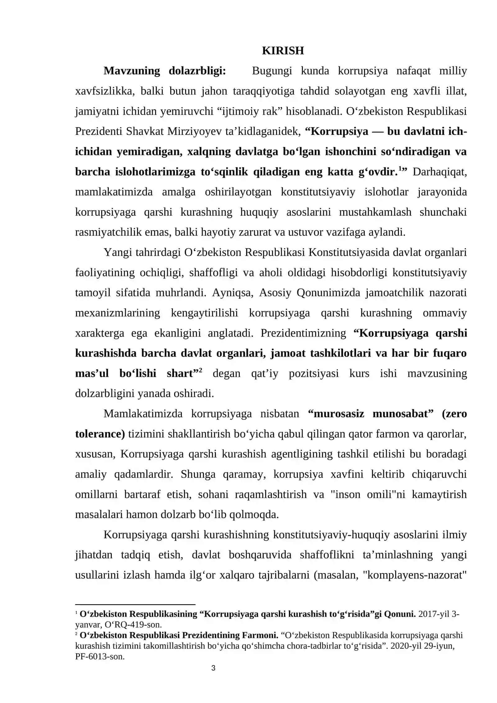 Konstitutsiyada korrupsiyaga qarshi kurash kurs ishi 3
