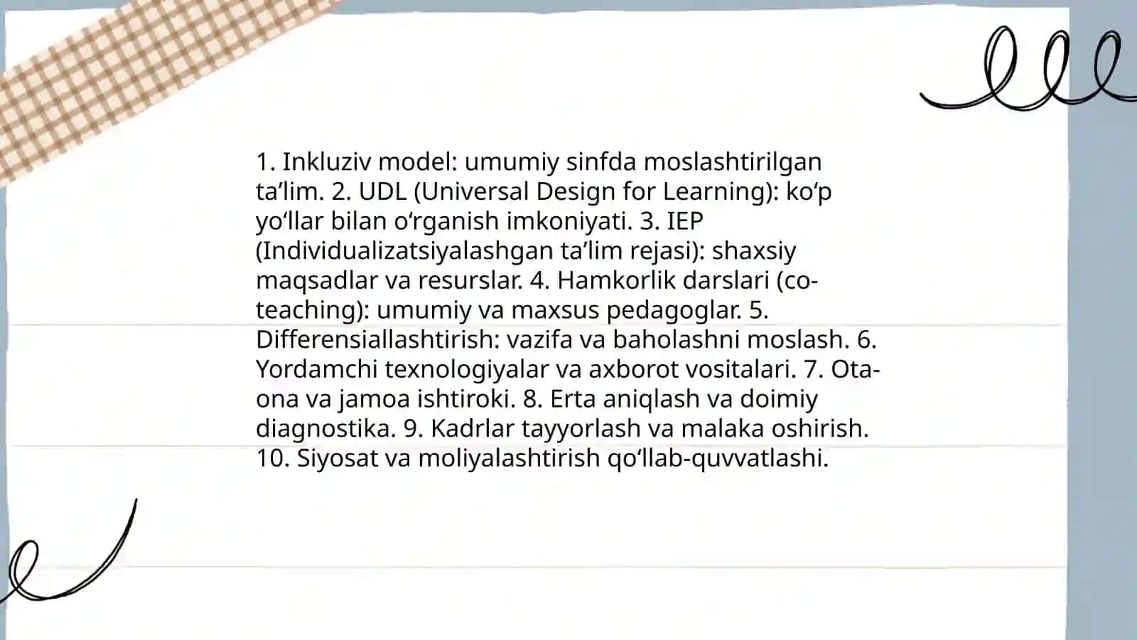 Taʼlim tashkilotlarida alohida yordamga muhtoj bolalarni taʼlim olishini qoʻllab-quvvatlash texnologiyalari 3