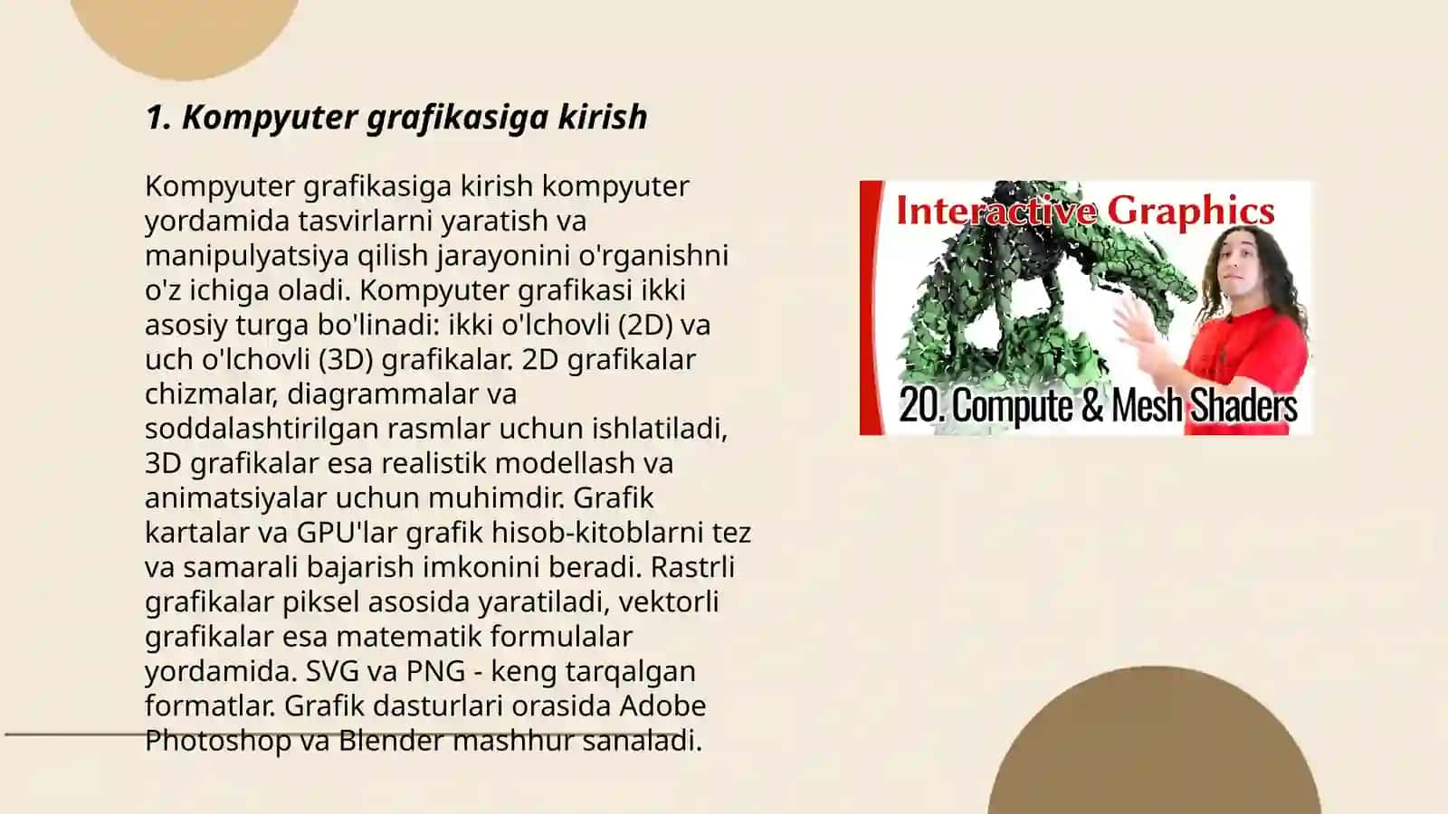 Kompyuter grafikasining dasturiy ta’minoti 3