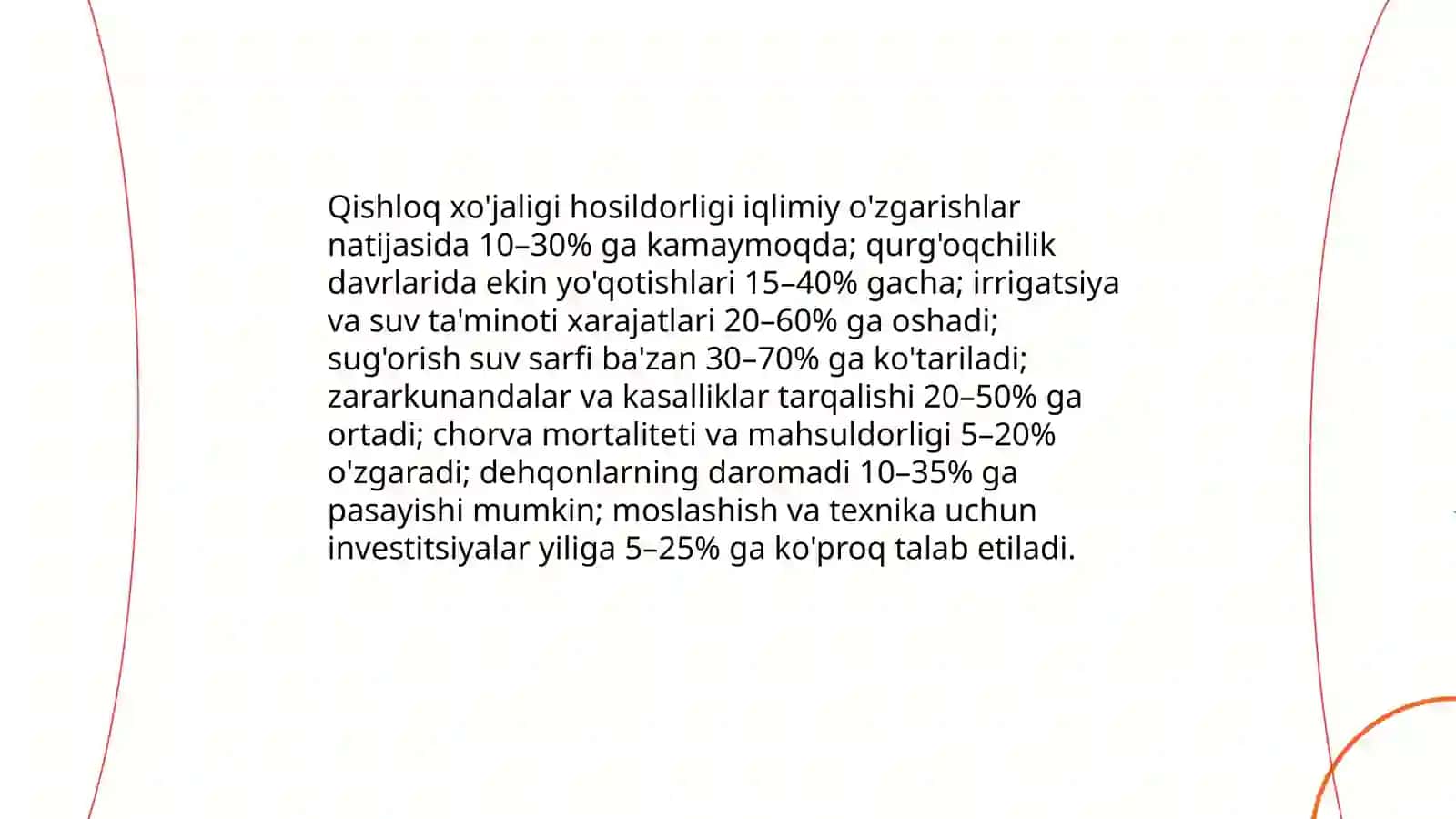 Qishloq xo'jaligi iqlimiy o'zgarishlar natijasida 3