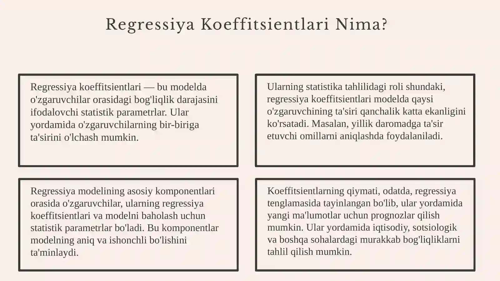 Regressiya koeffitsientlarining ahamiyatliligi. R- qiymat 3