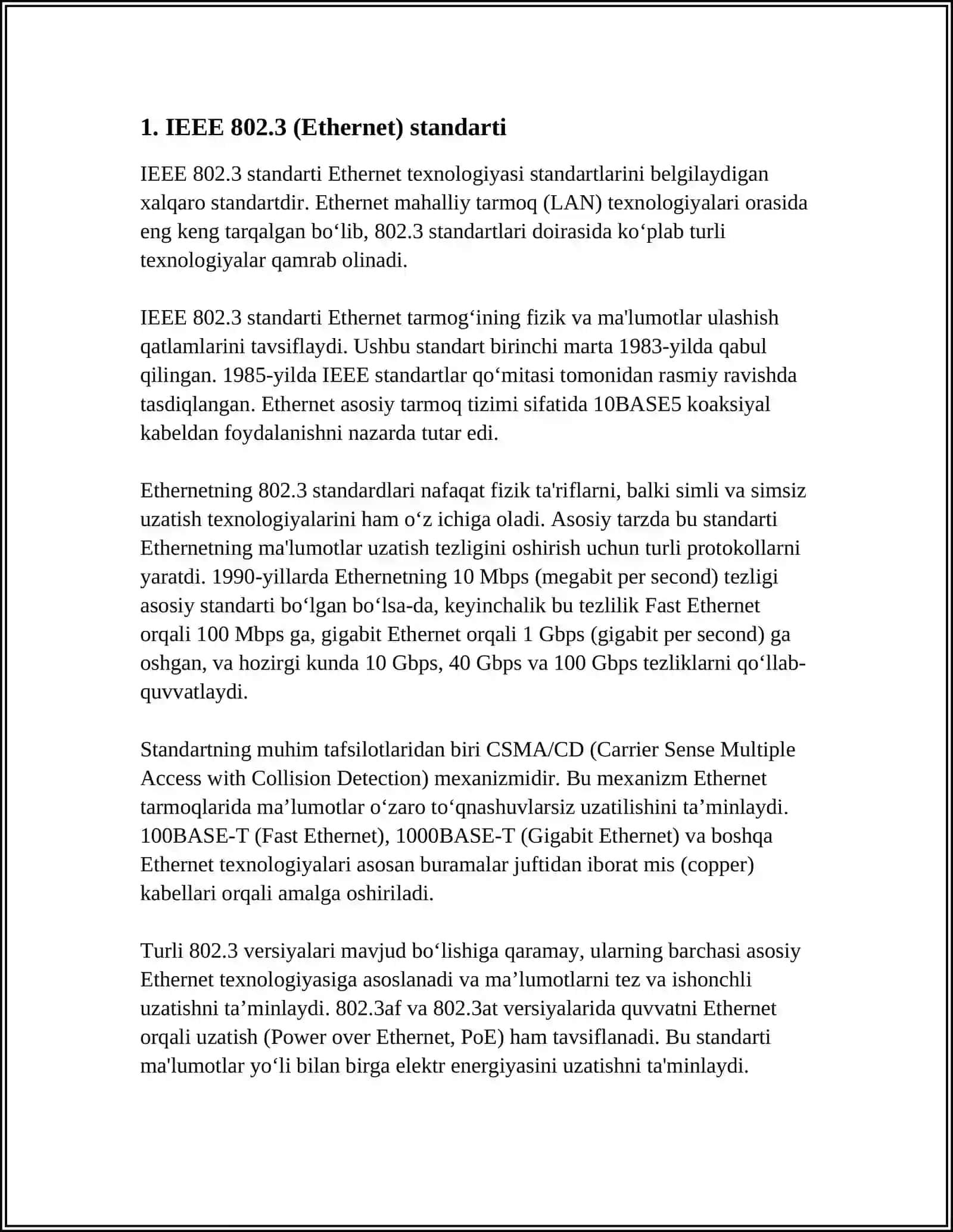 IEEE 802.3 (Ethernet) standarti 3