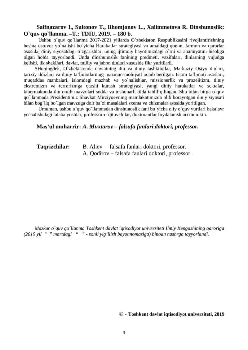 Dinshunoslik 3