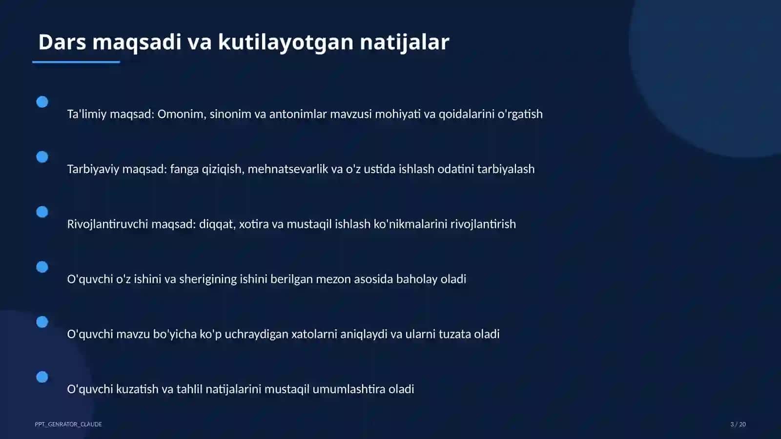Omonim, sinonim va antonimlar (5-sinf) 3
