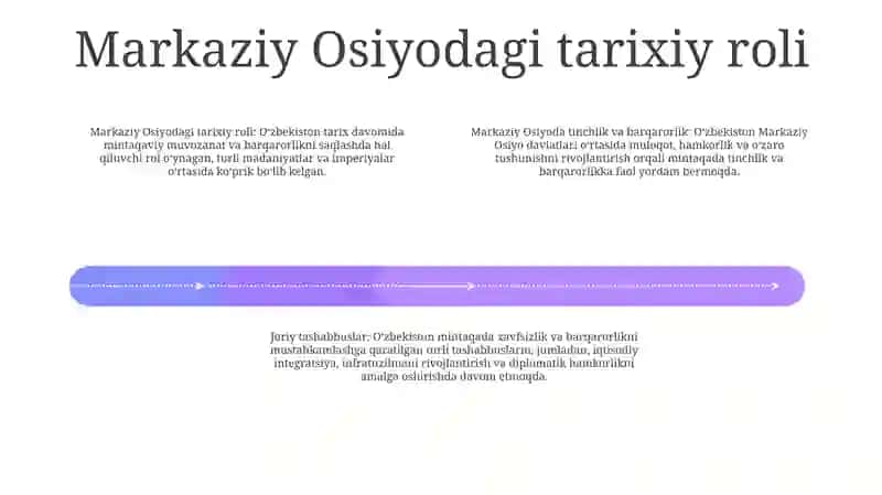 OʻZbekistonning Markaziy Osiyoda Tinchlik Va Barqarorlikni TaʼMinlashdagi OʻRni 3