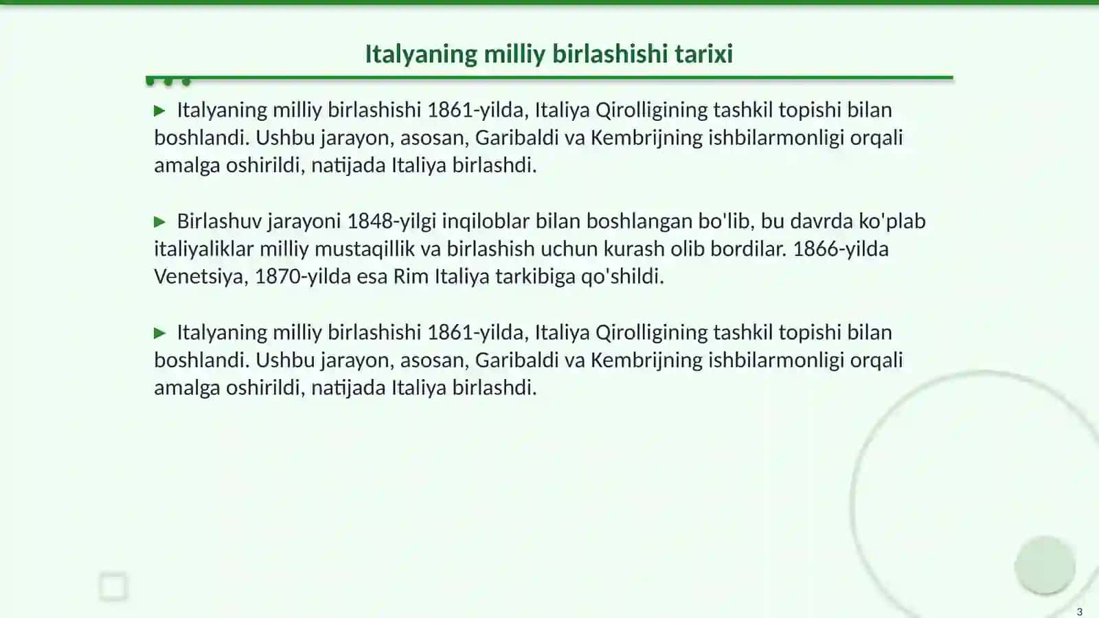 Italyaning milliy birlashishi 3
