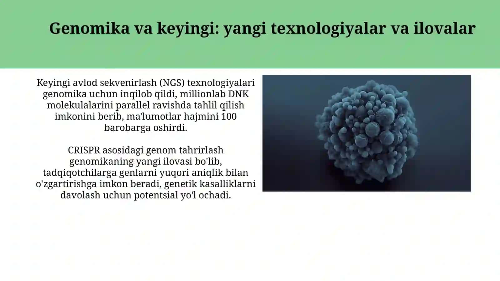 Genetikaning yangi yo'nalishlari 3