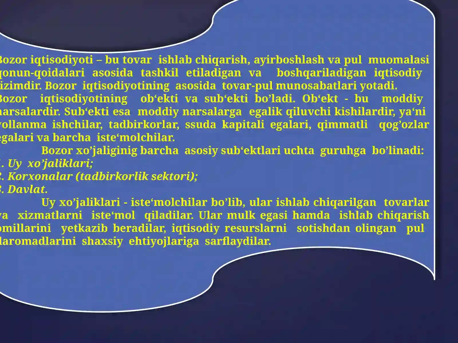 BOZOR XO'JALIGINING ASOSIY UNSURLARI 3