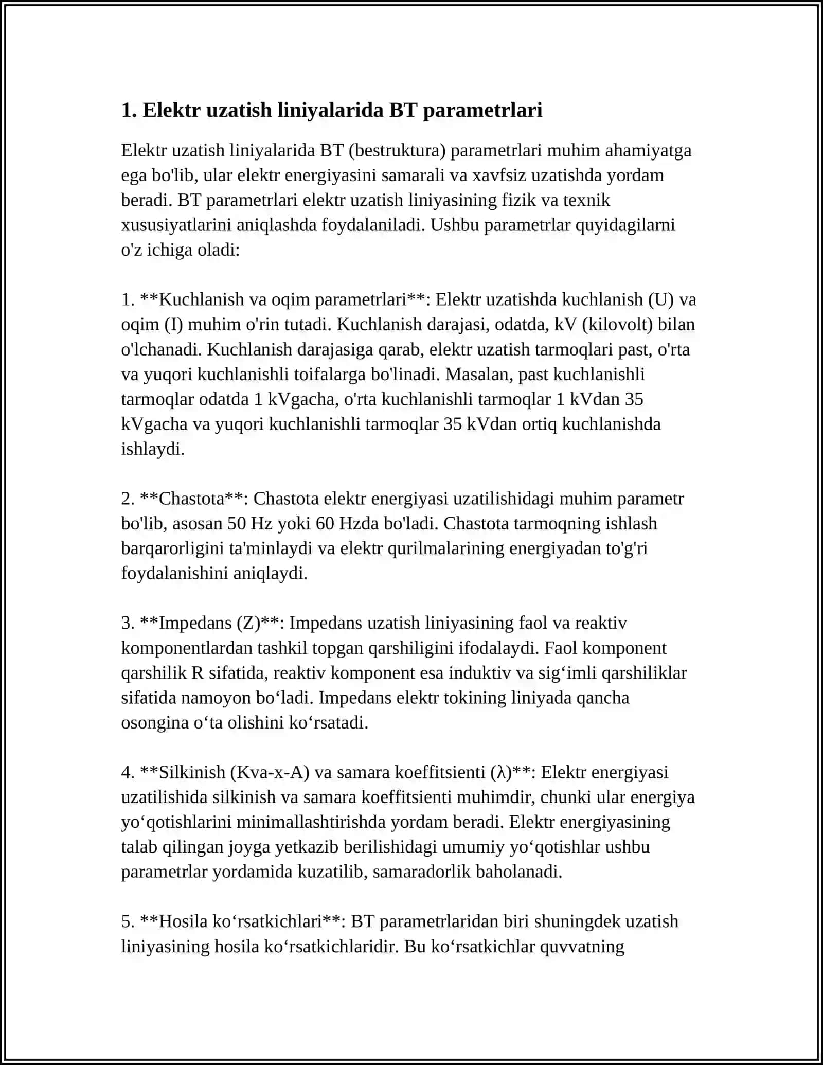 BT PARAMETRLARINING ISH REJIMI VA TEMPERATURAGA BOGʻLIQLIGI 3