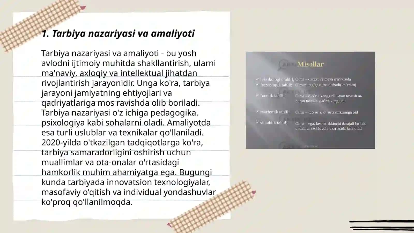 Tarbiyaviy konsepsiyalarni oʻrganish va tahlil qilish 3