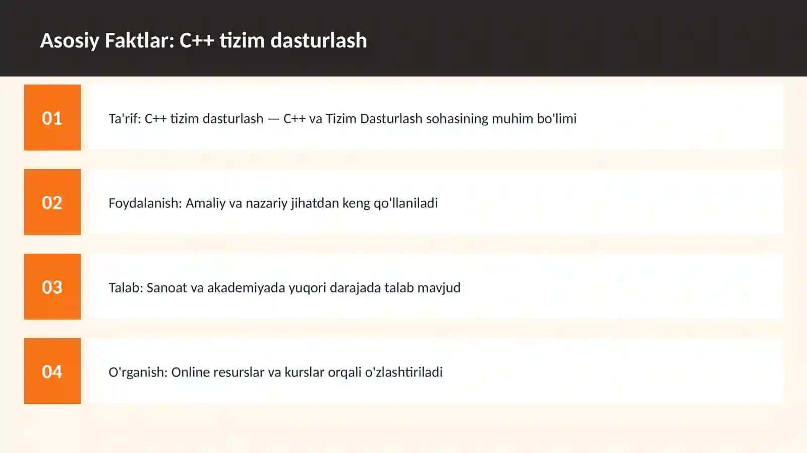 C++ VA TIZIM DASTURLASH 3