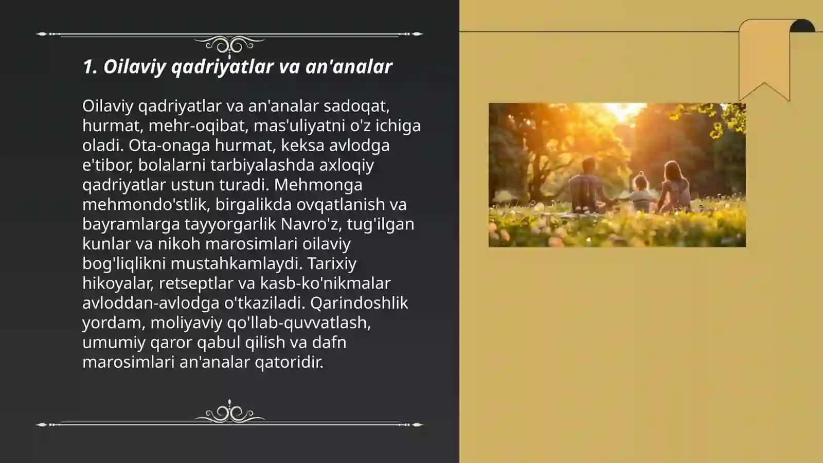 Oilaviy qadriyatlar va an'analar 3