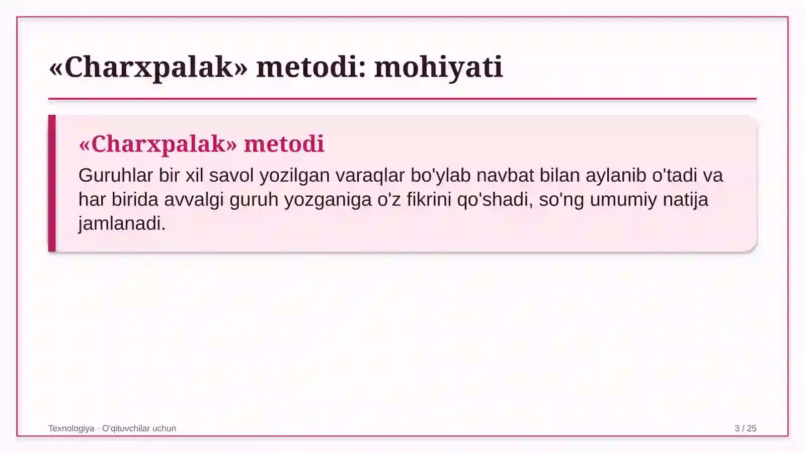 texnologiya darslarida charxpalak metodidan foydalanish 7838 3