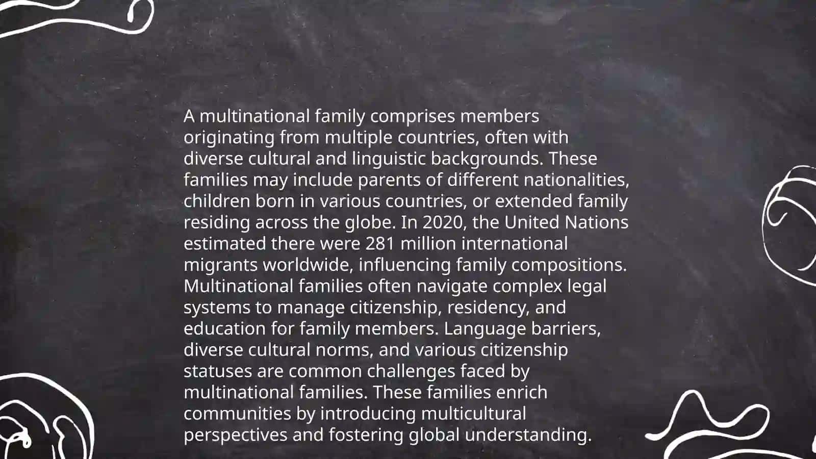 Describing the multinational family 3