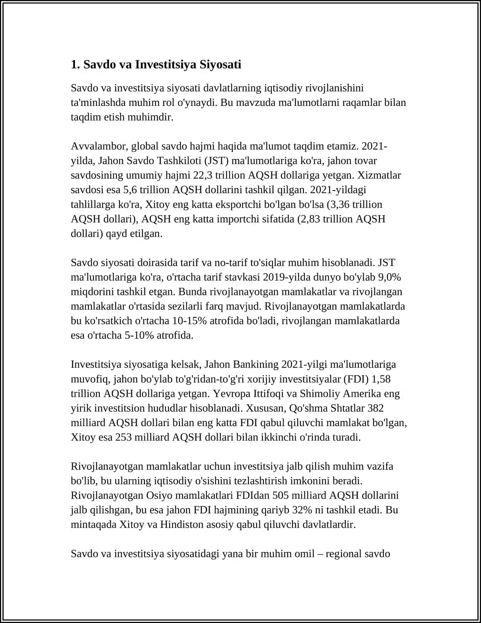 O'ZBEKISTONNING XALQARO IQTISODIY HAMKORLIK STRATEGIYASI 2024-2025-o'quv yili 3