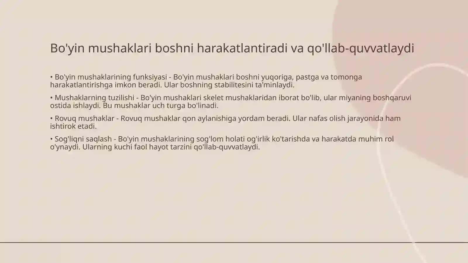Bo'yin mushaklari fiziologiyasi 3