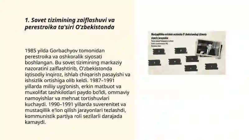 MUSTAQILLIKKA ERISHISH ARAFASIDA O’ZBEKISTONDAGI IJTIMOIY-SIYOSIY JARAYONLAR. 3
