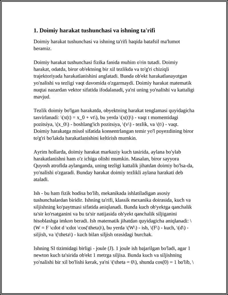DOIMIY HARAKAT BILAN BOG'LIQ ISHLAR VA ULARNING XUSUSIYATLARI 3