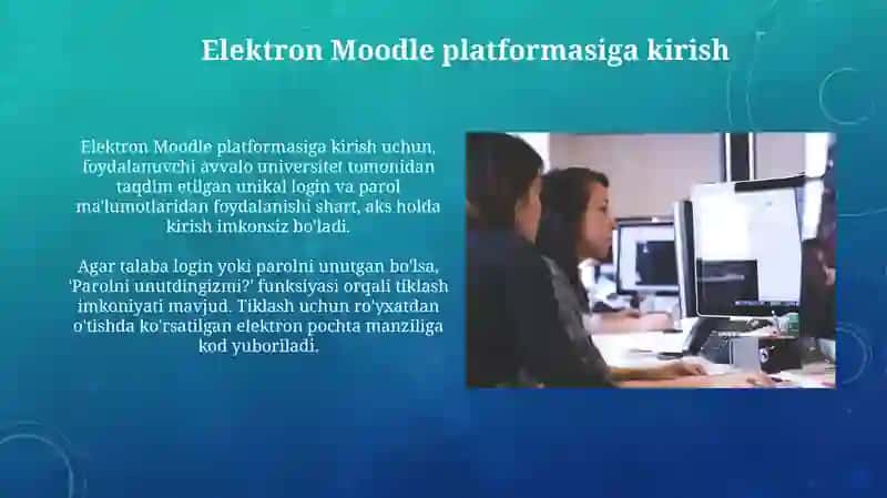 Elektron Moodle platformasida ishlash 3