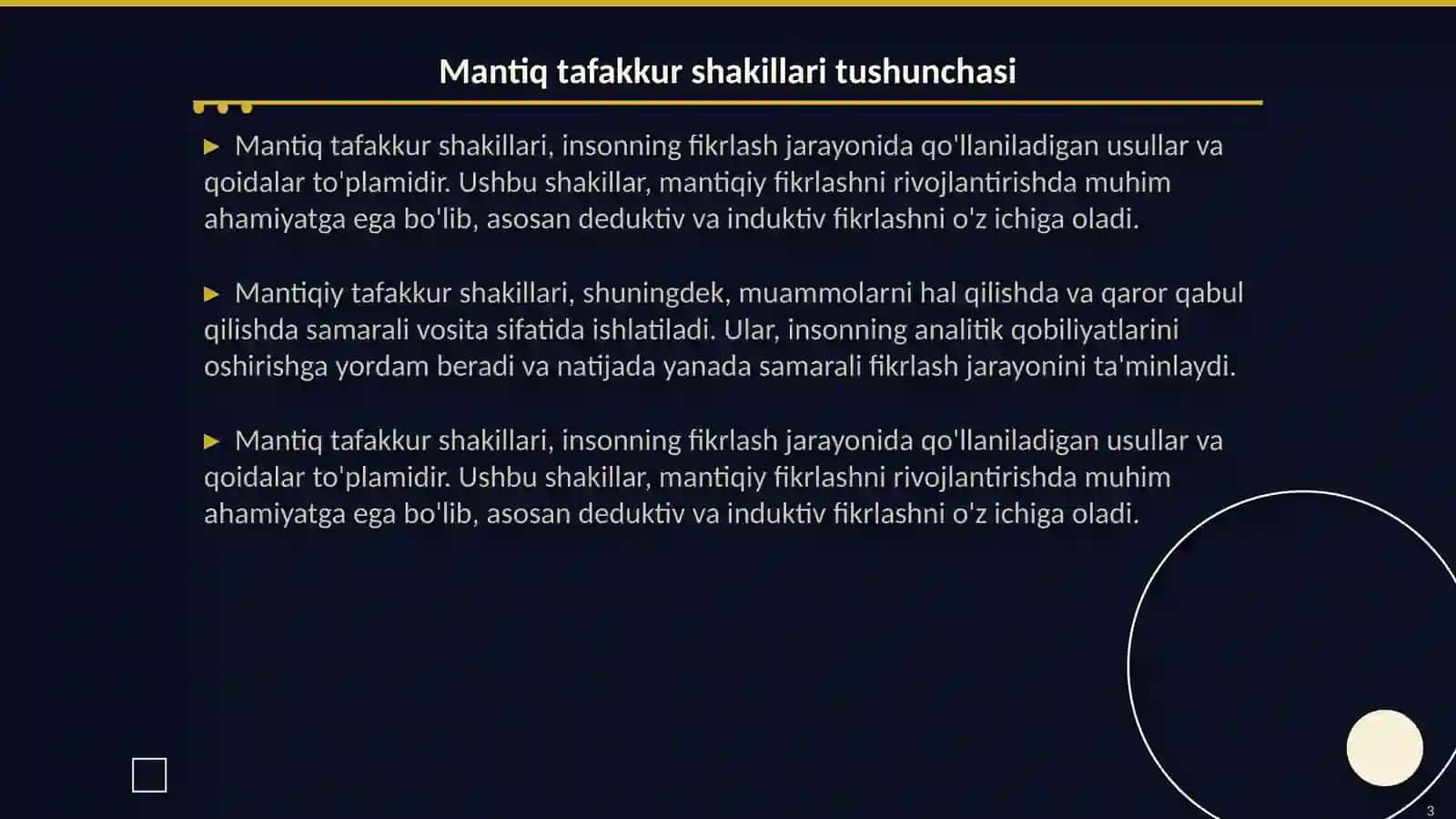 Mantiq tafakkur shakillari va qonunlarini 3
