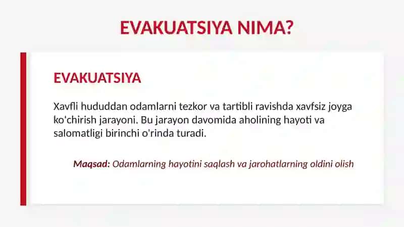 Favqulodda vaziyatlarda aholini evakuatsiya qilish 3