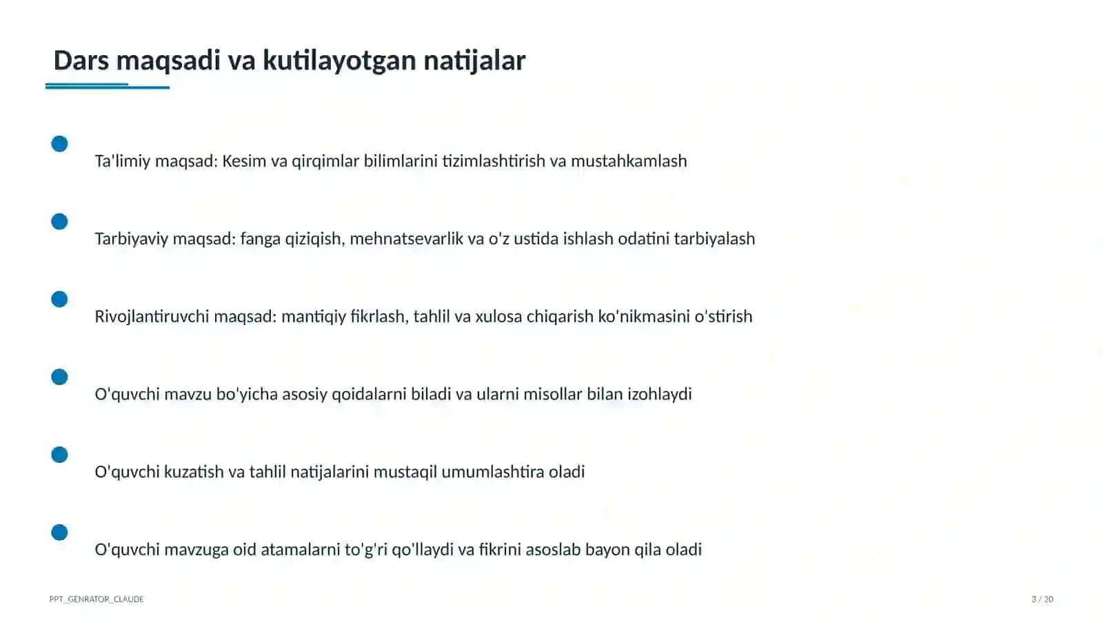 Kesim va qirqimlar (9-sinf) 3