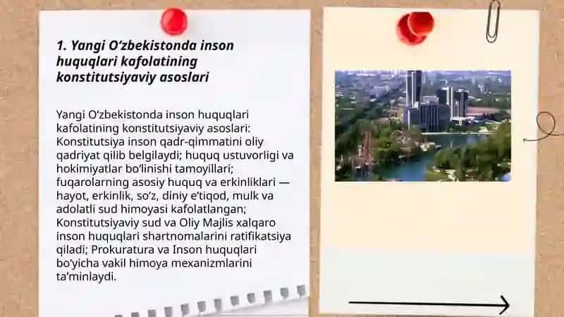 Yangi Oʻzbekistonda inson haq-huquqlari va erkinliklari kafolatining yaratilishi 3