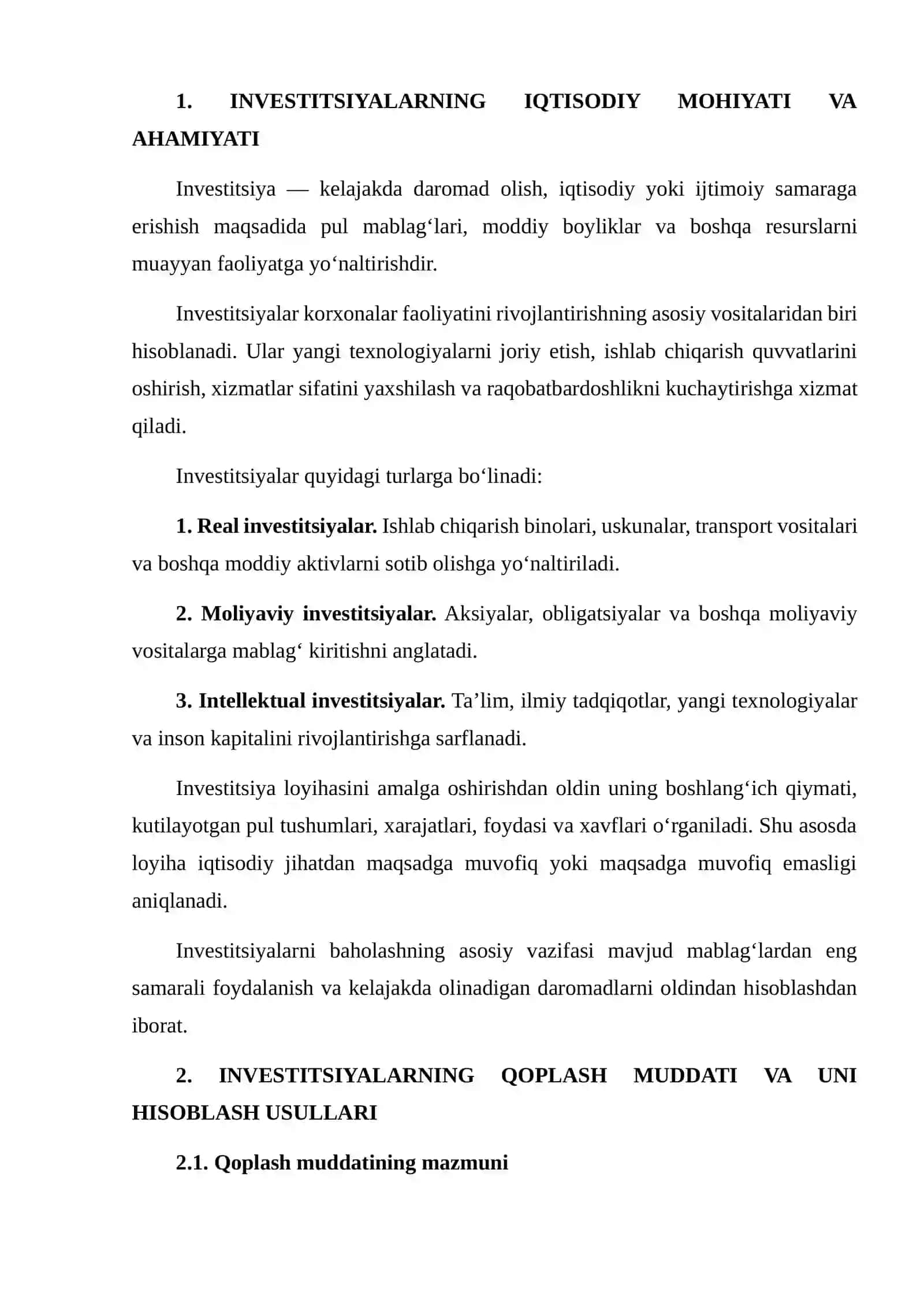 Investitsiyalarning Qoplash Muddati va Rentabellik Ko‘rsatkichlari Masalalarini Yechish 3