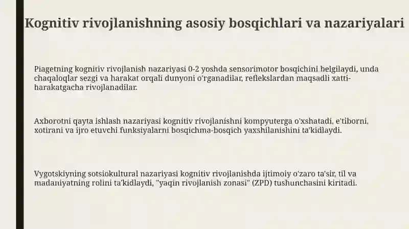 Kognitiv Rivojlanishning Asosiy Bosqichlari va nazariyalari 3