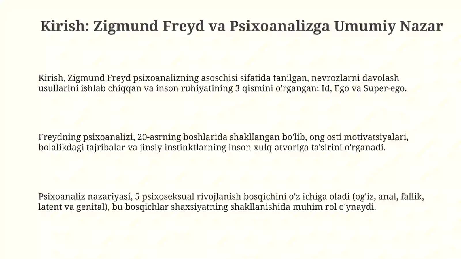 Z.Freyd psixoanaliz asoslarida Id Ego va super Ego haqida 3