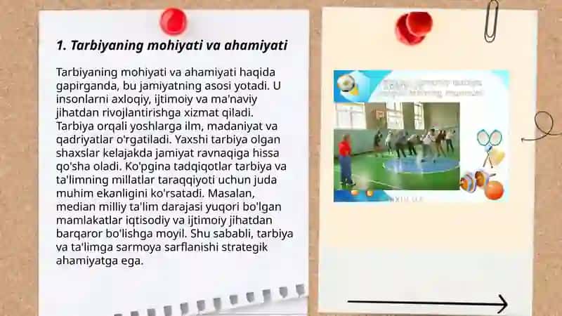 Tarbiya jarayonining mohiyati va mazmuni. Tarbiyaning umumiy metodlari va turlari. 3