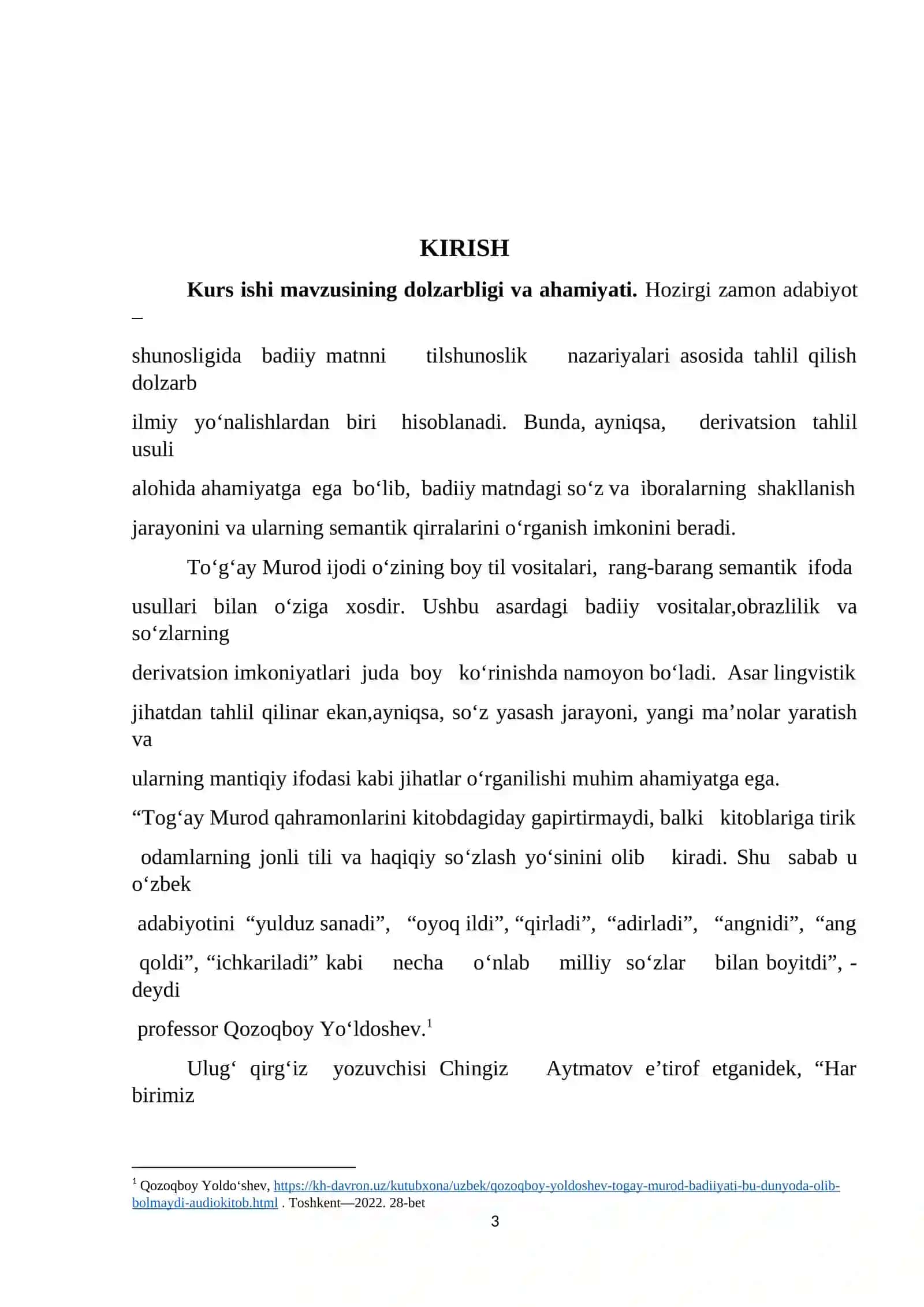 DERIVATSION TAHLIL TO‘G‘AY MURODNING ‘‘OT KISHNAGAN OQSHOM’’ ASARI MISOLIDA 3