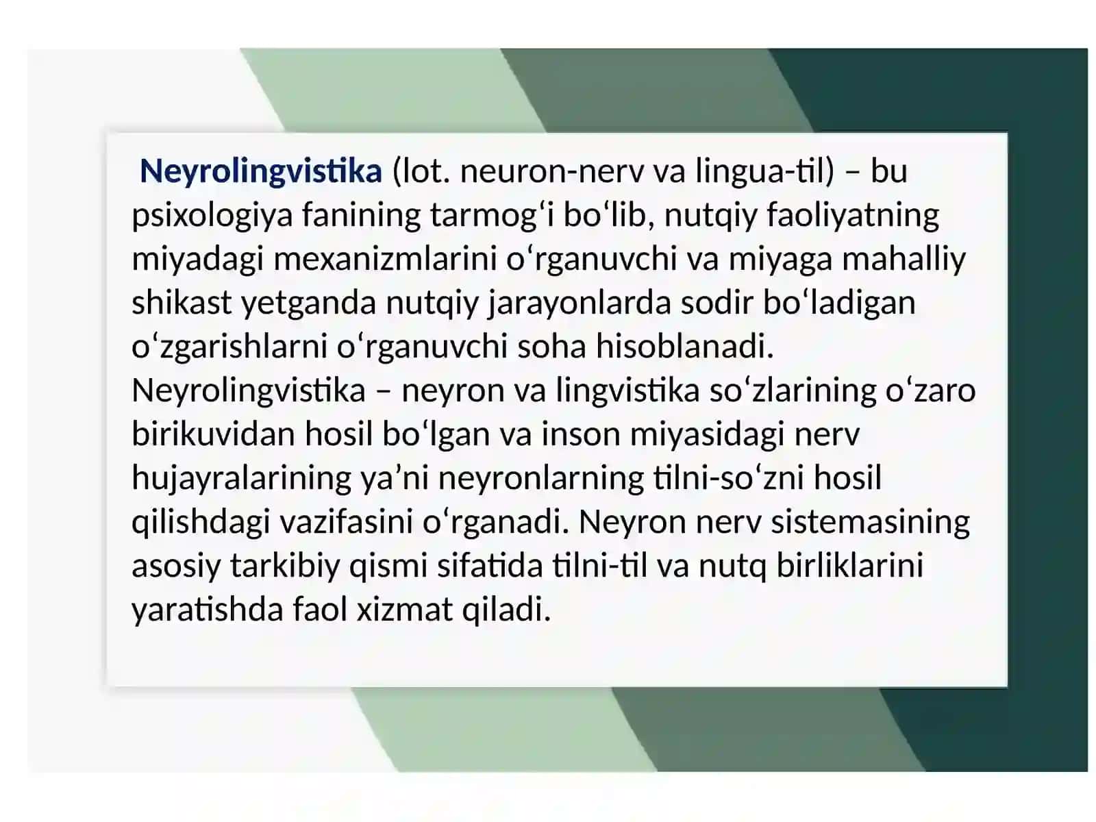 Neyrolingvistik dasturlash alohida yo'nalish sifatida 3