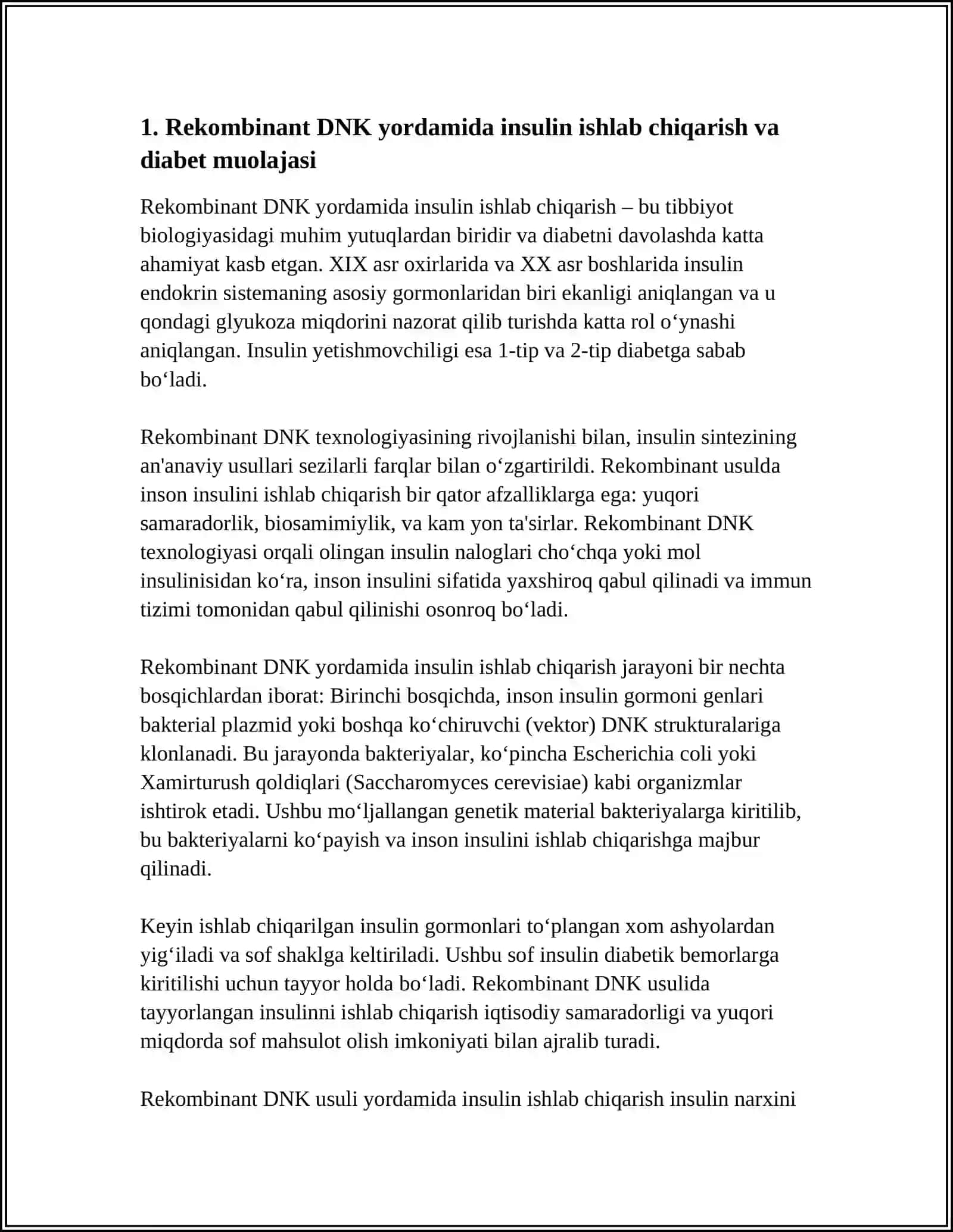 TIBBIYOTDA DNK REKOMBINATLARINI QO'LLANISHI 3