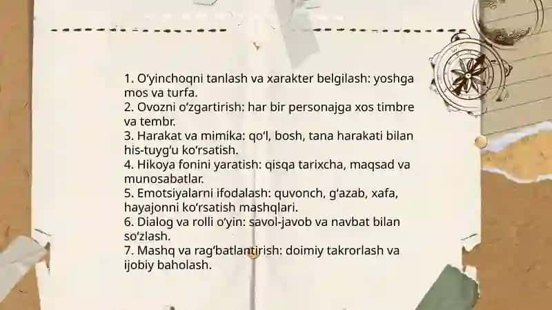 Oʻyinchoq va predmetlarga qarab hikoya qilib berishga oʻrgatish 3