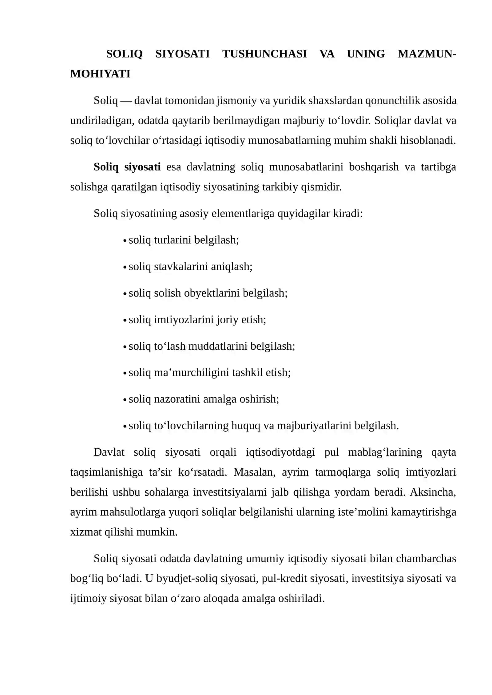 SOLIQ SIYOSATI VA IQTISODIYOTDAGI ROLI 3