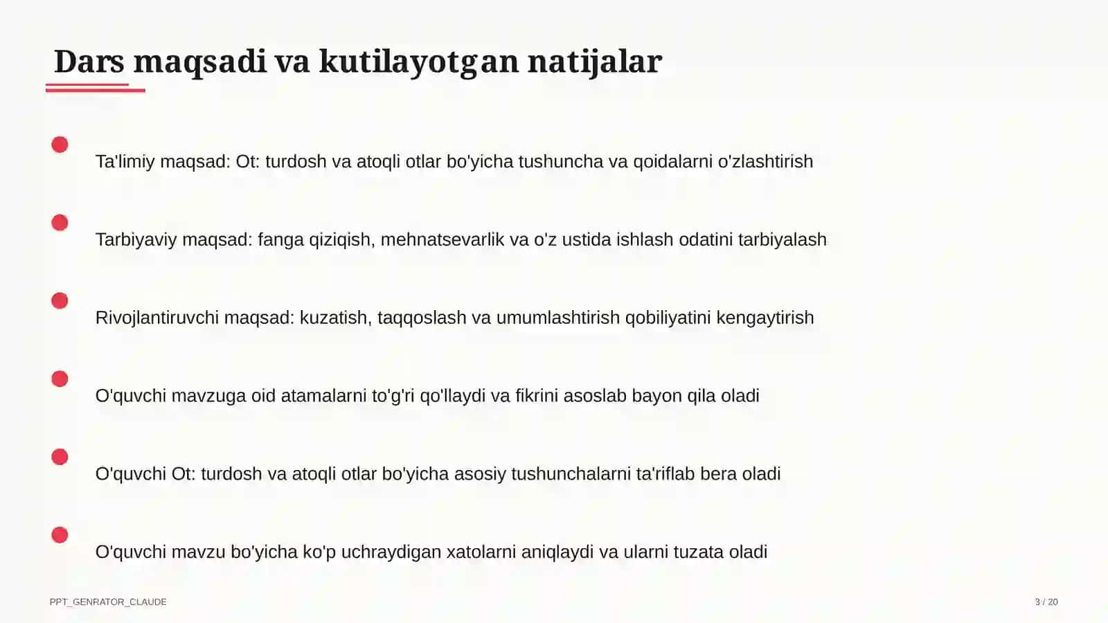 Ot: Turdosh va atoqli otlar (6-sinf) 3