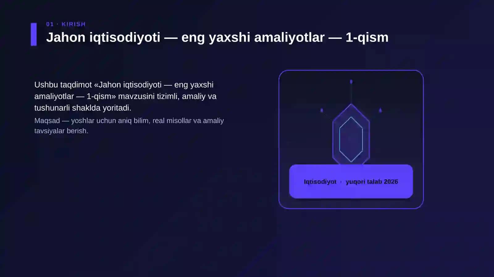 Jahon iqtisodiyoti — eng yaxshi amaliyotlar — 1-qism 3