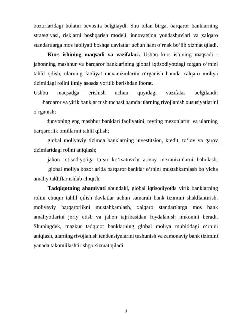Jahonda mashhur va barqaror banklarning global iqtisodiyotda tutgan o'rni 3