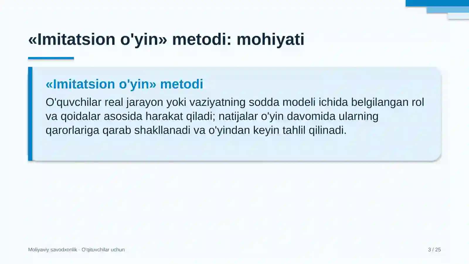 moliyaviy savodxonlik darslarida imitatsion o'yin metodidan foydalanish 8798 3