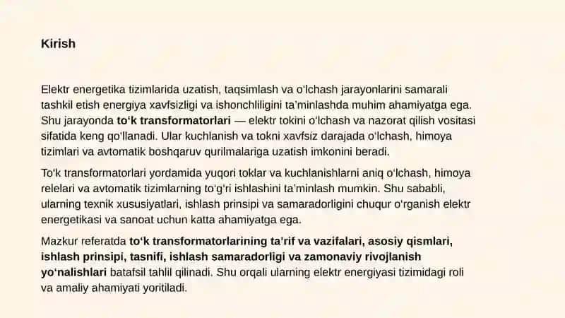 To‘k Transformatorlari 3