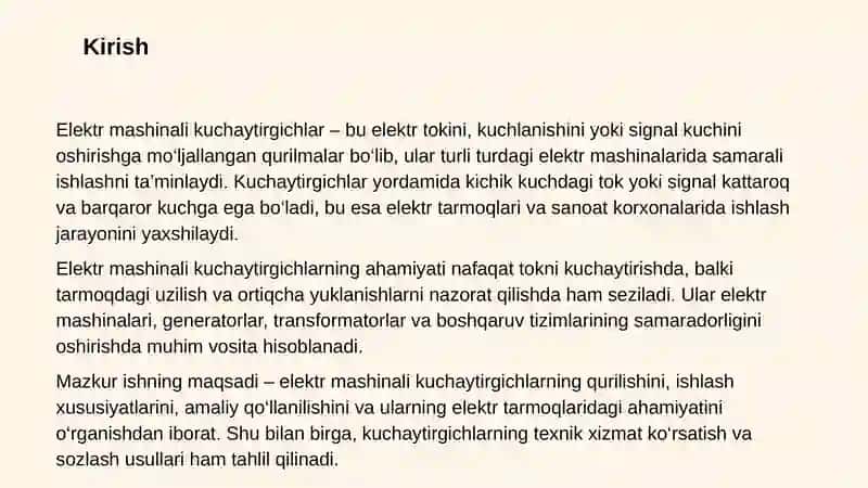 : Elektr mashinali kuchaytirgich 3