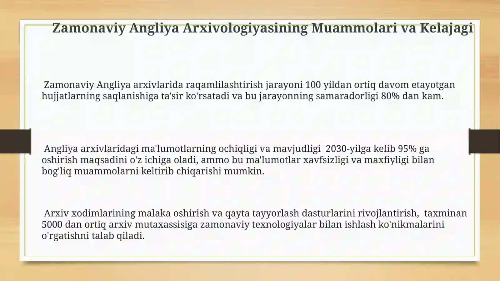 Zamonaviy Angliya Arxivologiyasining Muammolari va Kelajagi 3