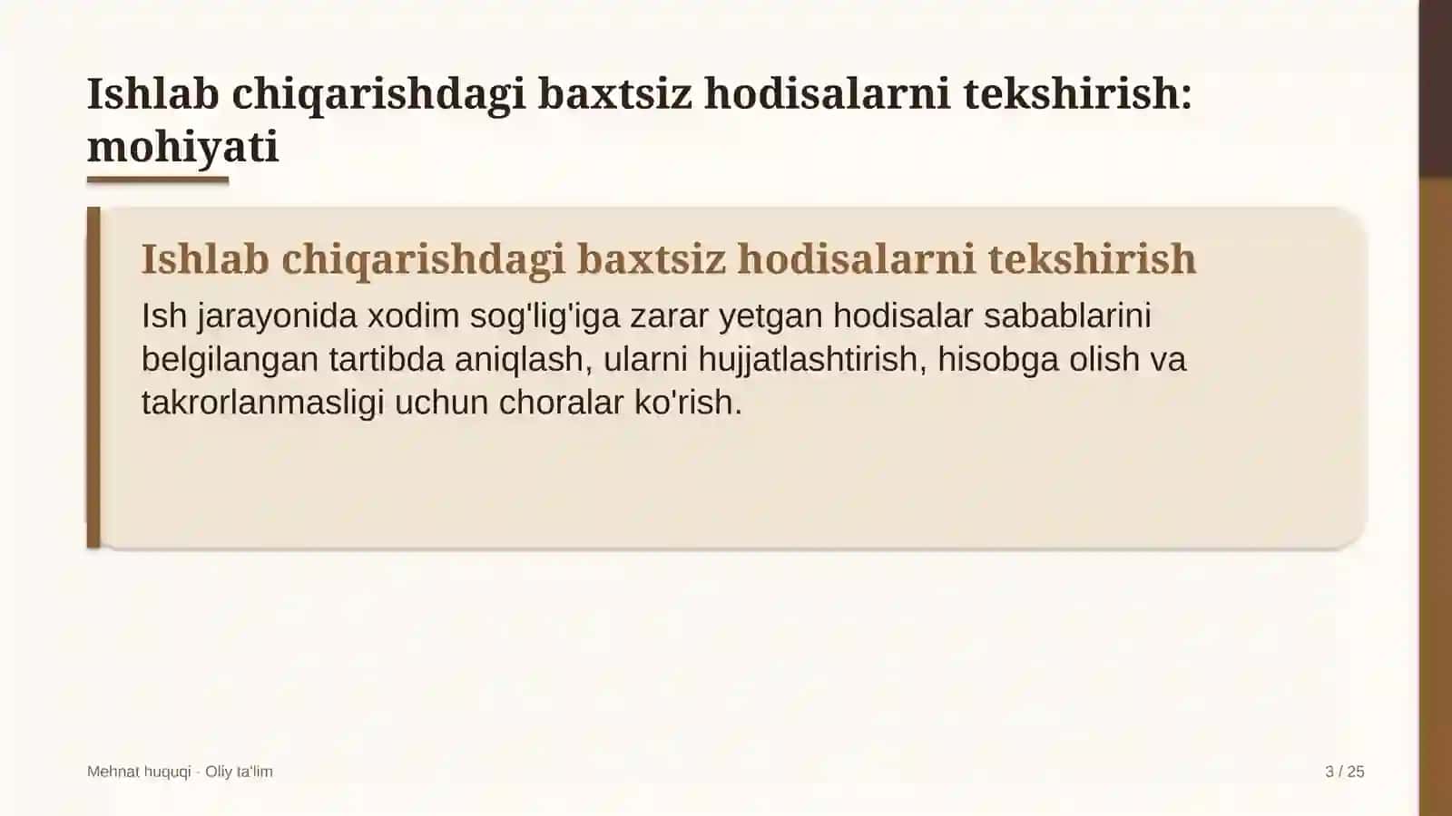 Energetika dispetcherlik markazlarida ishlab chiqarishdagi baxtsiz hodisalarni tekshirish va hisobga olish 3